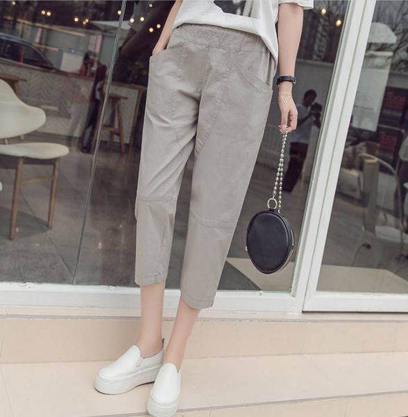

2020 summer new fashion womens designer pants lightweight harem casual womens pants with pocket -3xl, Black;white