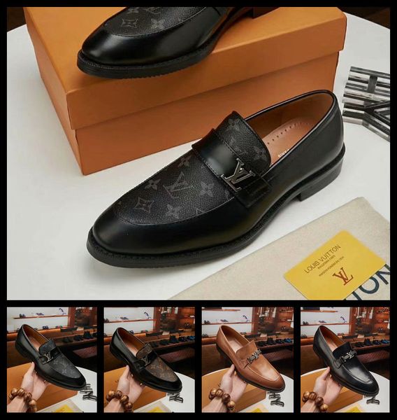 

20ss italian shoes men elegant formal shoes men classic coiffeur men dress shoes leather luxury italian brands chaussure homme ayakkab, Black
