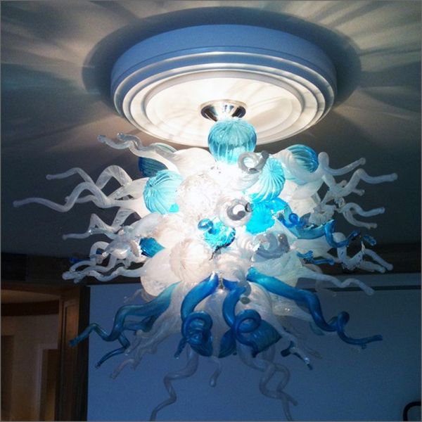 

china livingroom decorative mouth blown glass with 110v-240v led bulbs art energy saving hand blown glass villa lighting chandelier