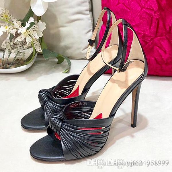 

2019 spring new womens sandals, bow texture womens high heels, street style, everyday and dress style shoes with original qw, Black