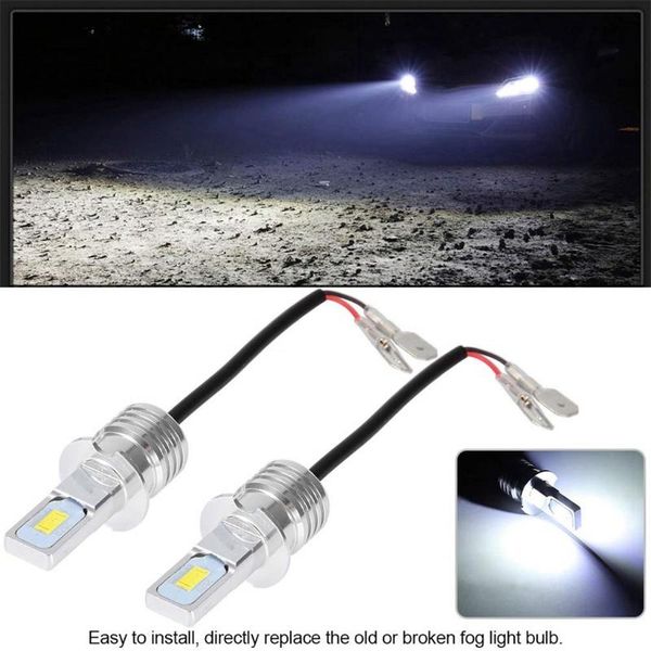 

2020 new 12v dc h3-80wbulbs led fog lamp car for car headlights 6000k white 80w 1100lm 2pcs auto light bulb accessories #ger