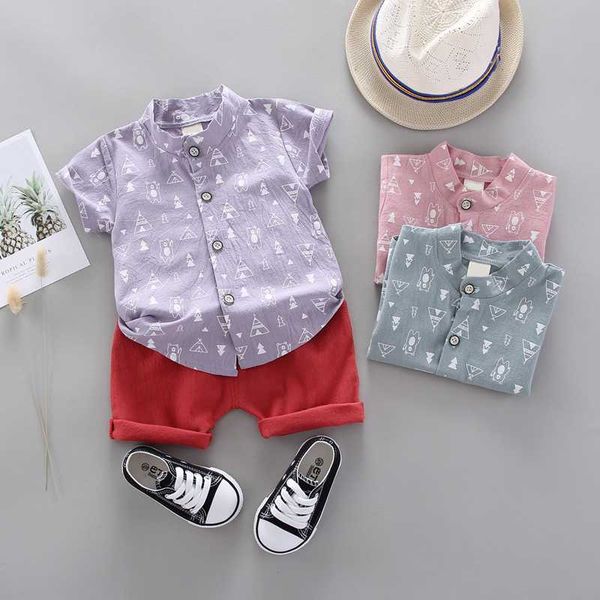 

new summer children baby boys set short sleeve cartoon pattern t-shirt blouse+shorts casual outfits set, White