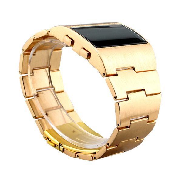 

men women outdoor adjustable iron man cool bracelet gift portable fitness electronic decoration casual digital watch led display, Slivery;brown