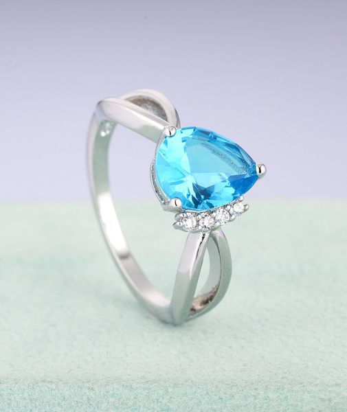 

natural sea-blue ring woman set support pa shi caishai ornaments, Silver