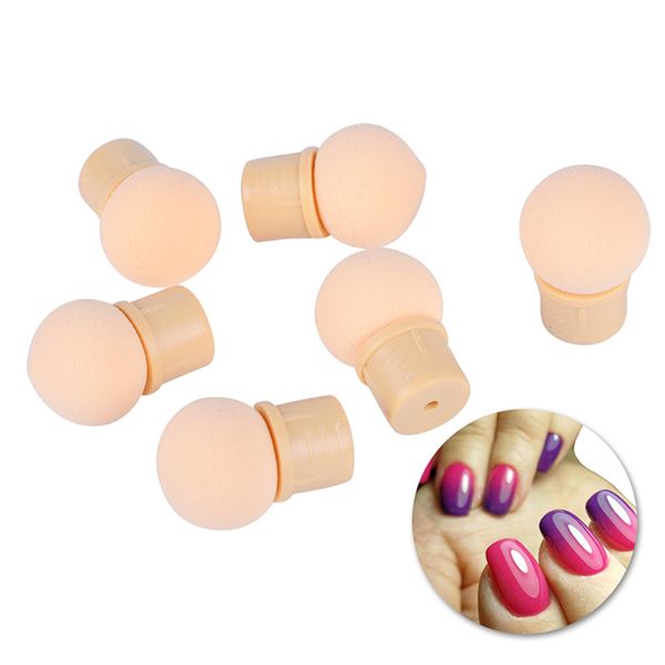 

6pcs pro reusable double gradient sponge nail art decor brush replaceable blooming printing uv gel nail sponge, Silver