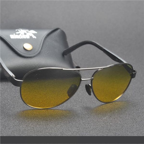 

mincl brand day time and night driving glasses yellow and green lenses driving anti glare sunglasses polarized fml, White;black