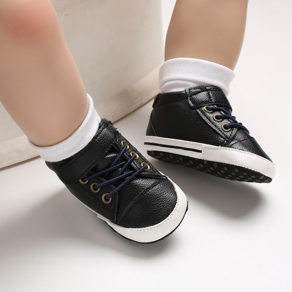 

boys pu leather first walkers shoes anti-slip baby crib sneakers kids soft bottom prewalkers toddler casual sports shoes