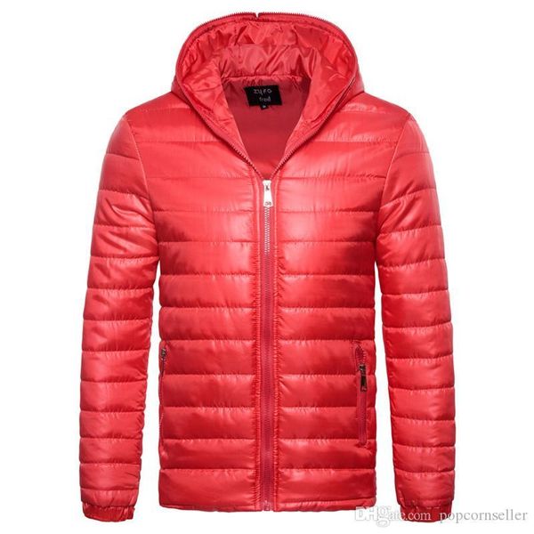 

fashion mens european code pure color joker hooded cotton padded jacket mens apparel mens coat casual, Black;brown