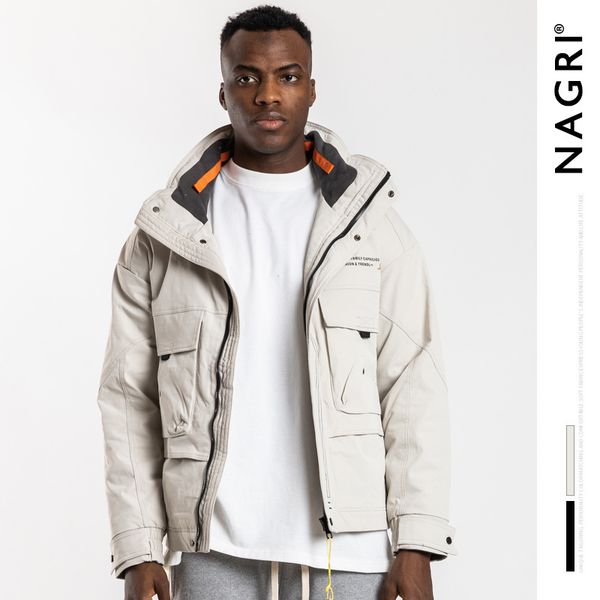 

nagri 2020 europe and america popular autumn and winter new style stand collar workwear thick warm fashion casual down coa, Black
