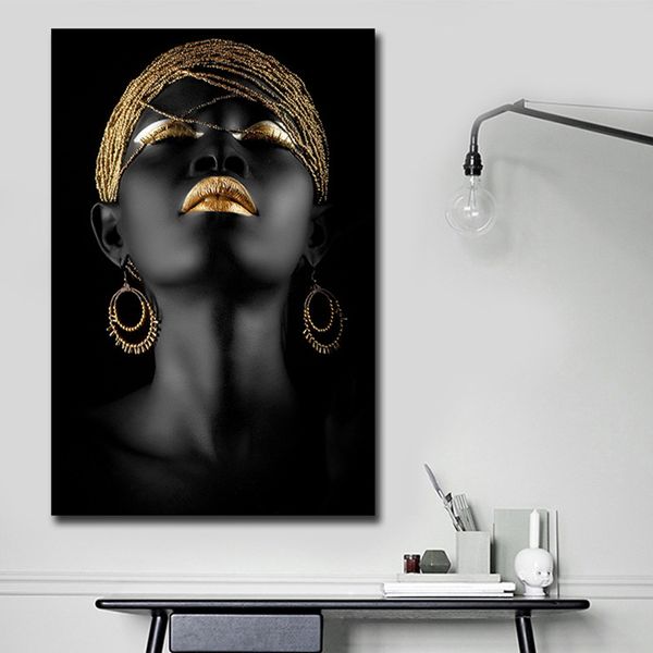 

african black woman canvas printing wall art abstract painting canvas paintings for wall and home decor living room decoraction