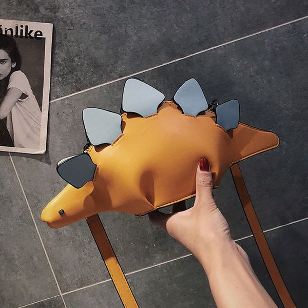 

hengsheng bags for women 2018 women's shoulder bag woman bag cute dinosaur shape leather shoulder bags woman's shopping purse