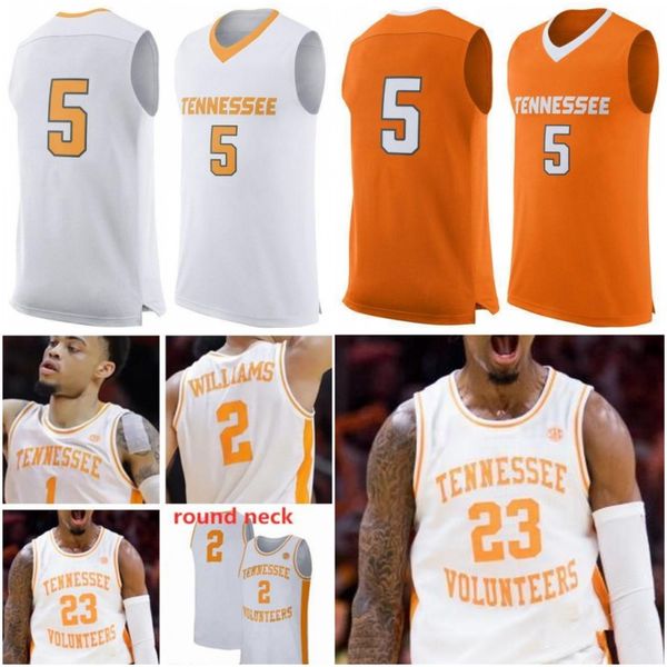 

custom tennessee volunteers college basketball orange 2019 white stitched any name number 2 grant williams 5 admiral schofield jerseys s-4xl, Black;red