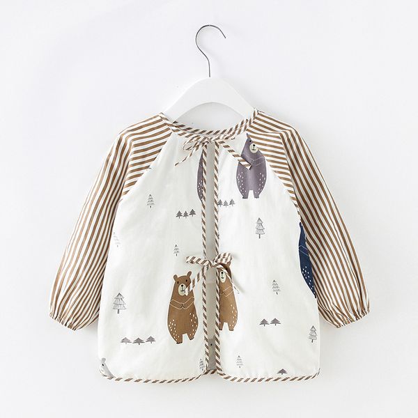 

pure cotton baby dining pocket gown children apron childrens protective clothing kindergarten anti-wear waterproof spring and summer thin se