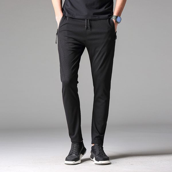 

мужские брюки летние корейские модные брюки slim fit спортивные брюки мужские повседневные тощие, White;black