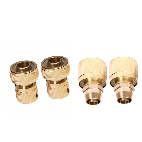 

4pcs brass quick connectors garden irrigation accessories car wash pipe fittings(9mm/20mm