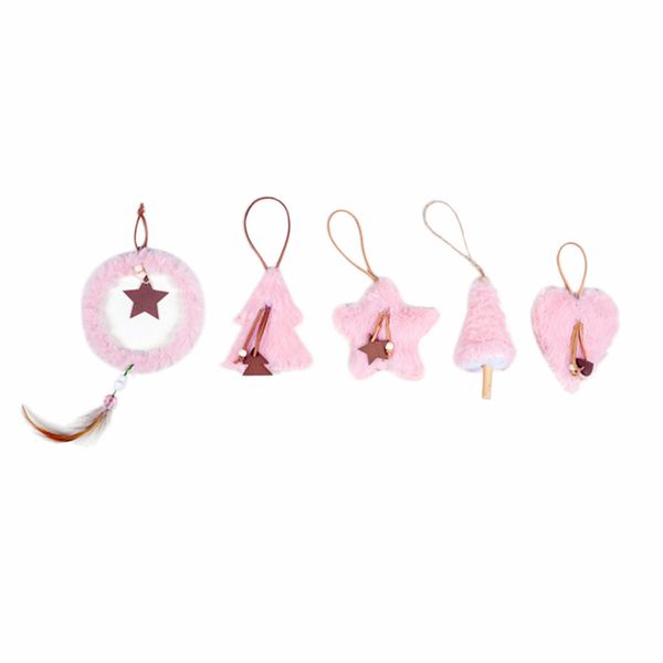 

1 set 5pcs christmas tree decorations ornaments plush wooden ornaments merry christmas pendants creative gift