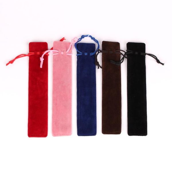 Multi-cor única Pen Bag Fountain Pens Pouch Artesanais flanela Bag Lápis Marcador Pen Bolsa Titular Armazenamento luva Cosmetic Pouch LX8770