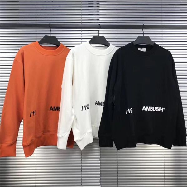 

3 цвета mens конструктора толстовка флис засада 19aw logo letters пуловер свитер мода марка хлопок hoodie сыпучие o-образный вырез толстовка, Black