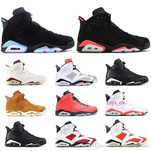 

arrival new 6 6s mens basketball shoes infrared unc maroon tinker hatfield black cat carmine gatorade men sports sneakers size 8-13