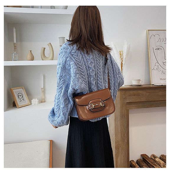 

vintage saddle bag women's bag 2020 new fashion small square one-shoulder slant