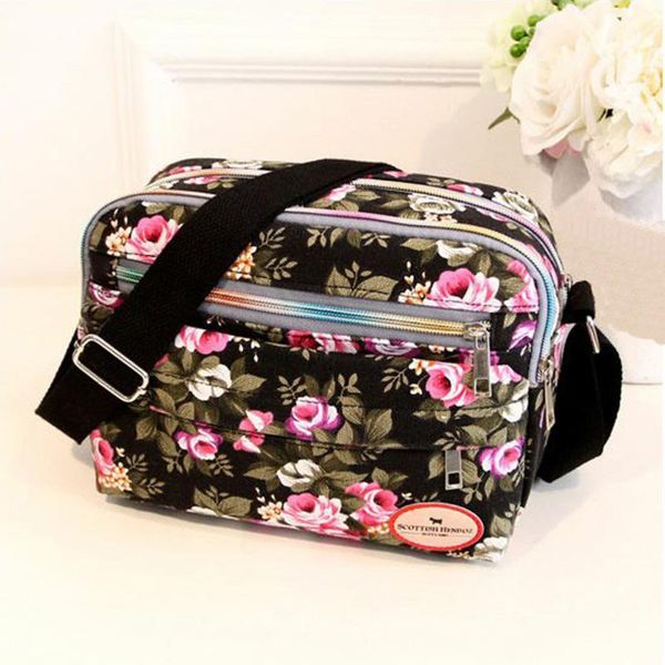 

2020 beautiful women messenger bags canvas crossbody bag shoulder bag flower print s super quality bolsos mujer