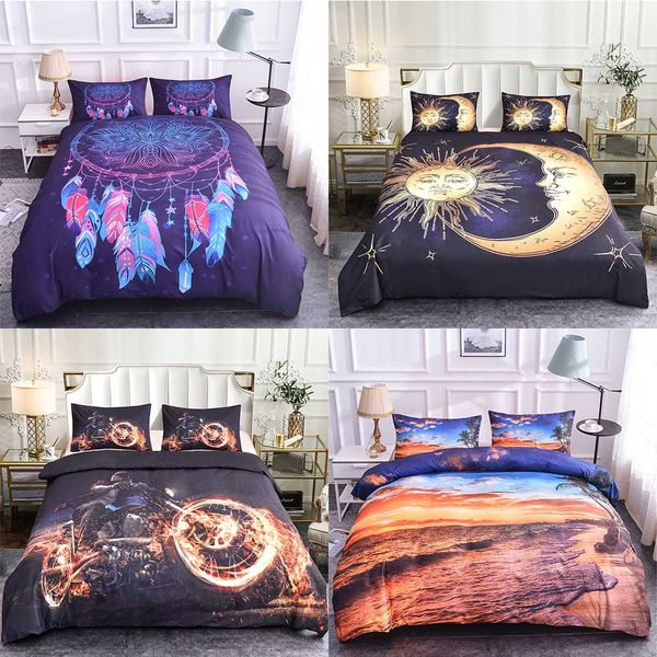 

homesky mandala bedding set bohemia comforter quilt cover floral paisley pattern 3d motorcycle duvet cover set king  size