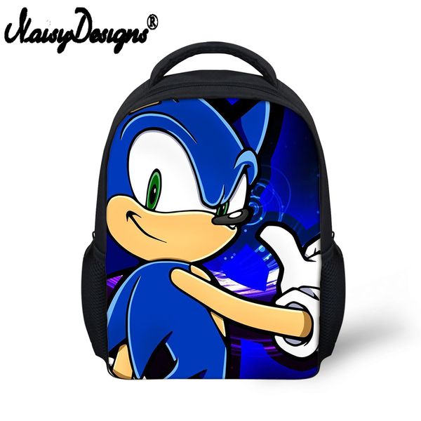 

noisydesigns kindergarten bag 12 inch classic game sonic the hedgehog print little children boy schoolbag kids cartoon bagpack