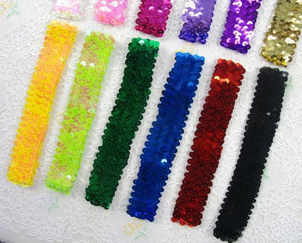 

baby girl stretch sequins headband party headwear children kids teens bling hair band xmas hair jewelry 12 colors favors gift