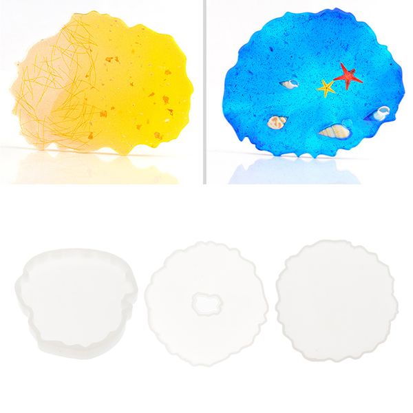 

3pcs silicone coaster mold weave shaped resin casting mould