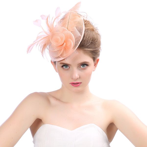 

bridal headdress hats with flowers feather elegant ladies wedding hats and fascinators for woman accessoires mariage in stock