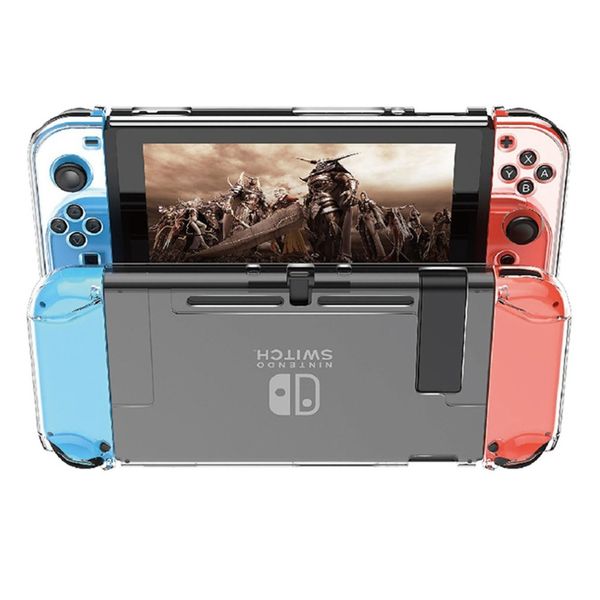 

hard pc protection cover for nintend switch ns nx case transparent crystal shell console controller accessories with stand cases