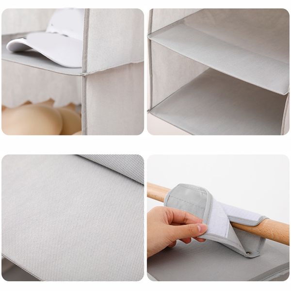

6 layer organizer shelf bag hanging wardrobe storage bag clothes drawer shelves