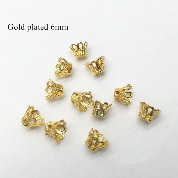 

100pcs filigree flower cup shape bead caps end caps for jewelry making hk184, Blue;slivery