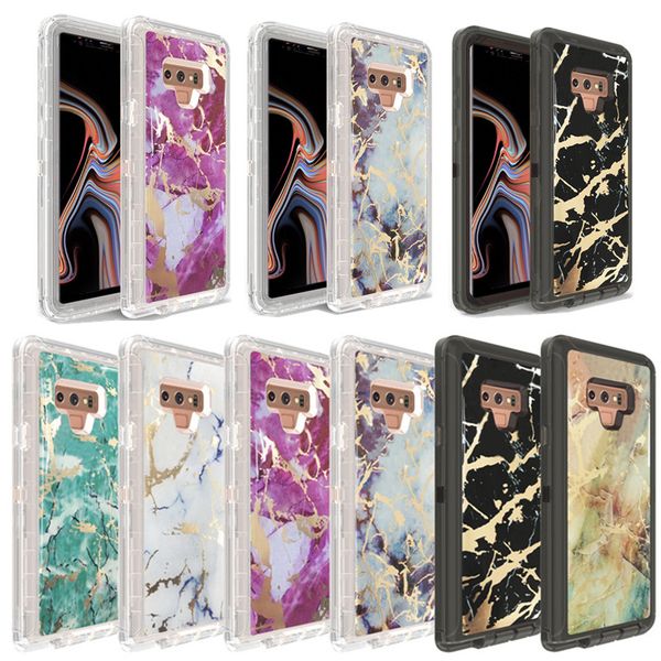 

for samsung galaxy s10 case 3 in 1 defender case for samsung s10e s9 plus note 8 9 marble imd hybrid back cover
