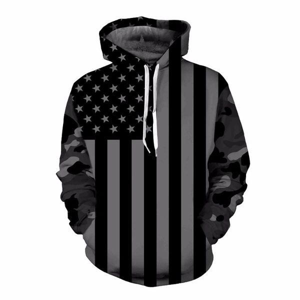 

men's hoodies & sweatshirts usa flag men/women 3d print striped stars america hooded tracksuits pullover mr.1991inc, Black