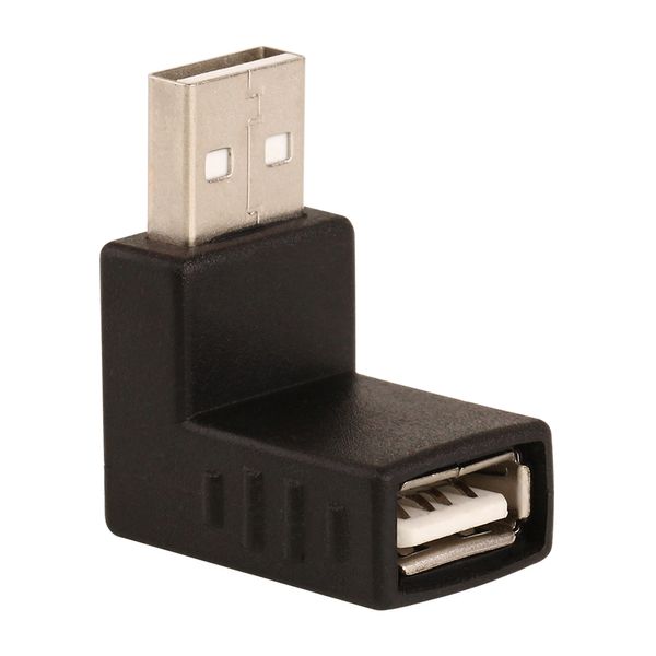 Угол внизу внизу USB 2.0 Мужчина к женскому разъему Удлинитель Адаптер для ноутбука ПК