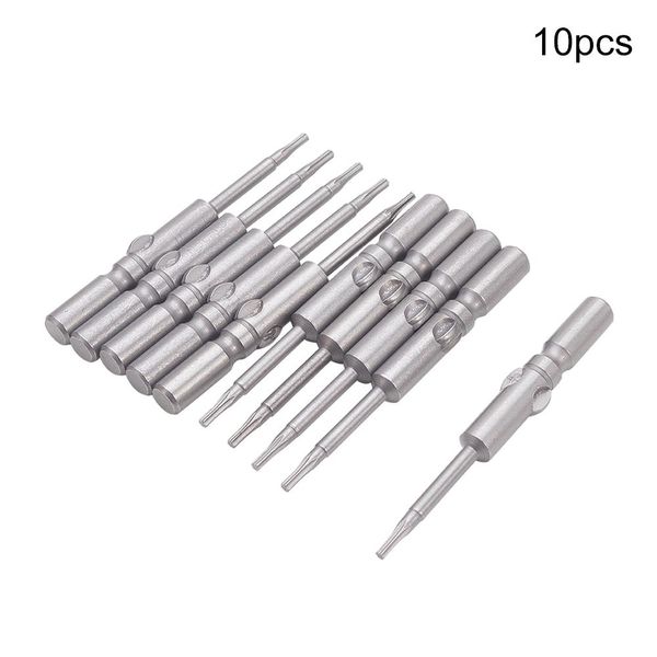 

new 10pcs 60mm magnetic torx screwdriver bits s2 4/5/6mm diameter round shank batch head bits t5 t6 t7 t8 t9 t10 t15 t20 t25