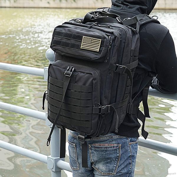 

upgrade style black nylon outdoor camouflage sports backpack large capacity men's travel backpack tactical camouflage backpack