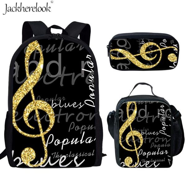 

jackherelook 3pcs music notes school bag for kids back to school child backpack book bags rucksack musical piano back pack