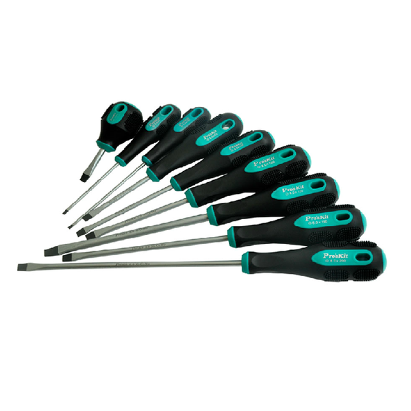 

pro'skit green black precision slotted screwdriver double color non-slip electrician repair hand tools diy screwdrivers