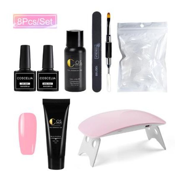 

nail art kits manicure set extend builder poly gel kits finger nail extension uv led acrylic builder gel nail lamp crystal jelly