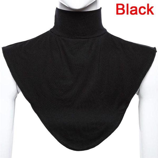 

terokk women's modal false collar hijab moslem islamic pure color neck cover loop scarf fake turtleneck t-shirt collar, Red