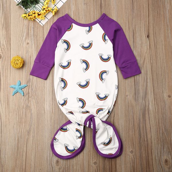 

newborn baby rainbow long sleeve sleeping bag swaddle wrap blanket