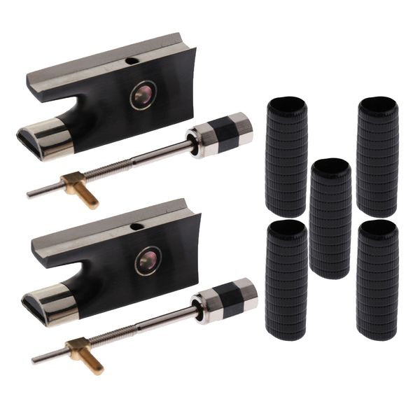 

2pcs violin bow frog & screw set with 5pcs plastic violin bow skin parts
