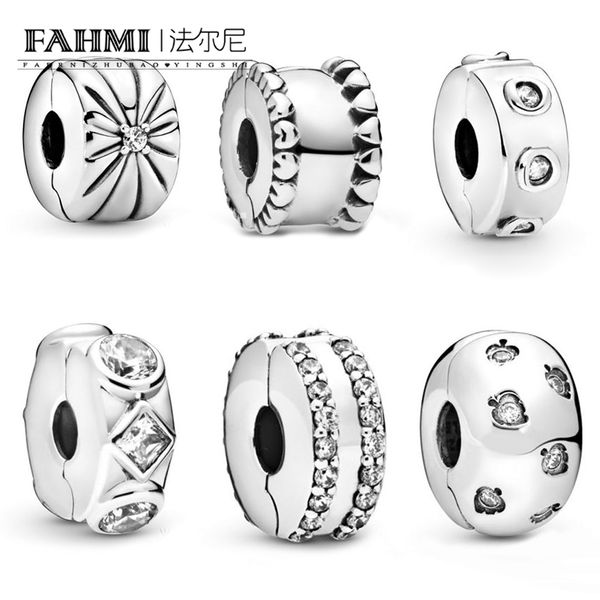 

fahmi 100% 925 sterling silver sparkling sunburst sparkling crown o geometric shapes clip women's glamour diy jewelry, Black