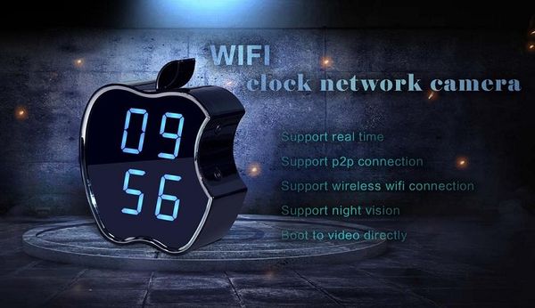 

1080p wifi p2p clock camera night vision motion detect clock camera