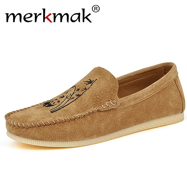

merkmak pig skin leather shoes fashion animal pattern casual shoes breathable wear-resistant summer flat footwear male, Black