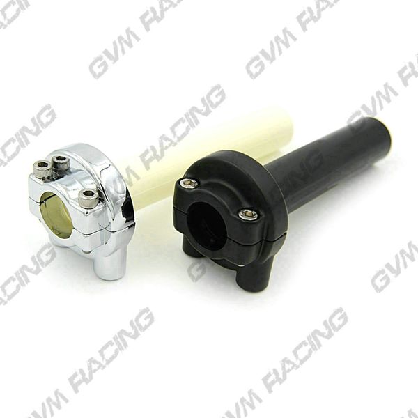 

1x vintage cafe racer motorcycle universal 22mm 7/8" push/pull throttle aluminum fuel oil grips single/dual cable ing