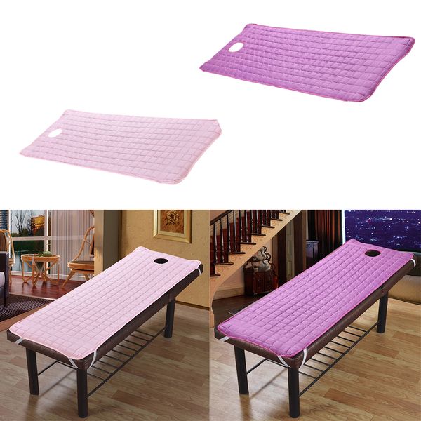 

2pcs professional massage table mattress spa bed sheet cover with face breath hole 71x24inch purple pink