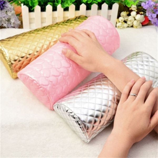 

1pc professional hand cushion holder soft pu leather sponge arm rest love heart design nail pillow manicure art beauty supplies, Silver